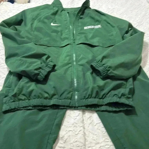 Nike Michigan State University jacket and pants warm-up green men’s size small ￼ - Picture 10 of 10